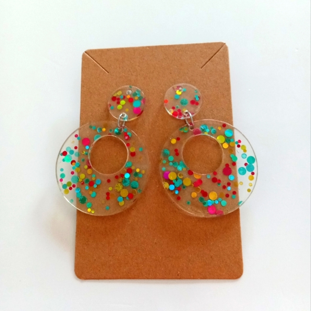 Colorful Confetti Hoop Earrings